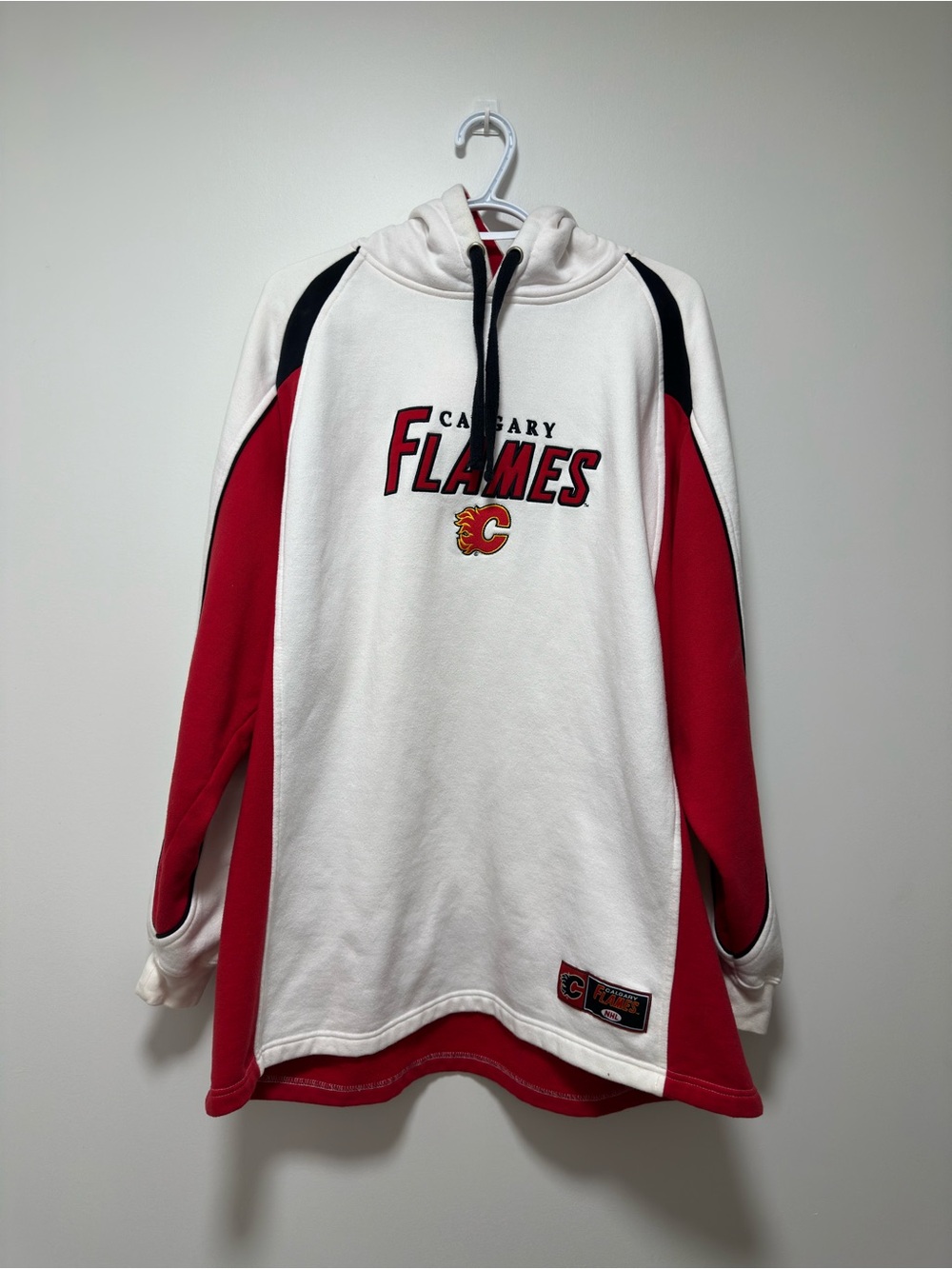 Hooded Pullover Sweatshirt - Red & White